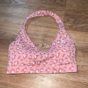 Ryderwear Hybrid halter sports bra leopard pink! Size XS.